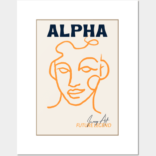 Alpha, Future Legend, Line Drawing Art, Human Head Posters and Art